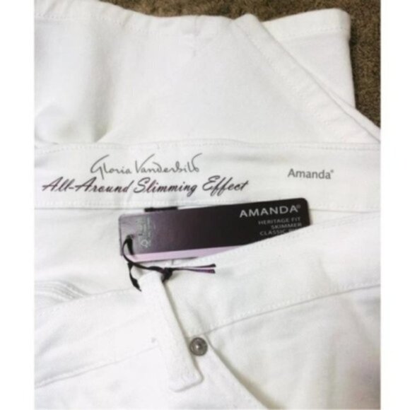 Gloria Vanderbilt Womens White High Rise Skimmer Capris Jeans Plus Sz 24 W New - Picture 4 of 8